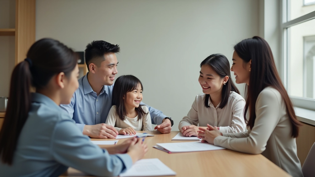 Family discussing education planning with advisor