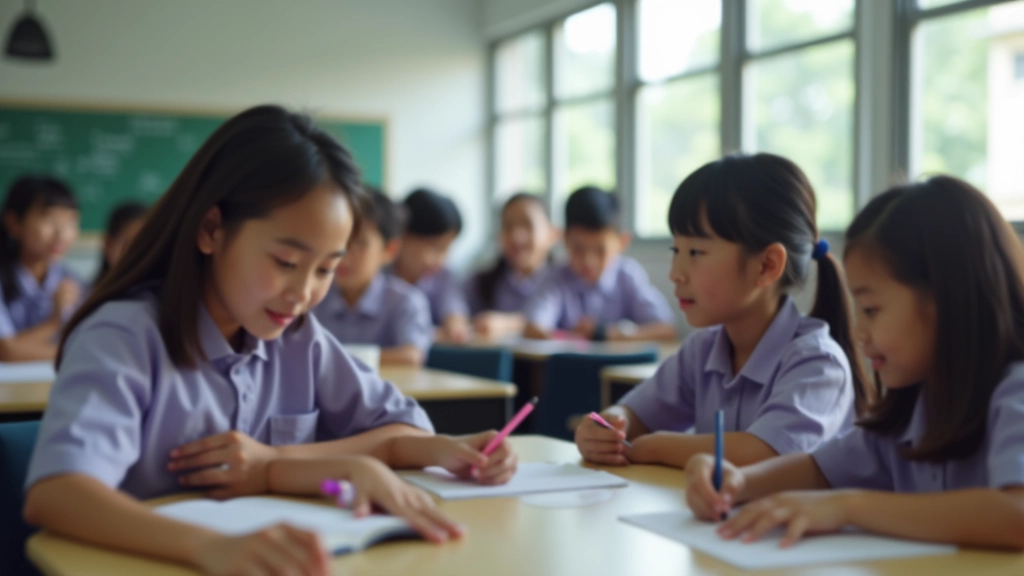 Students in Malaysian private school setting